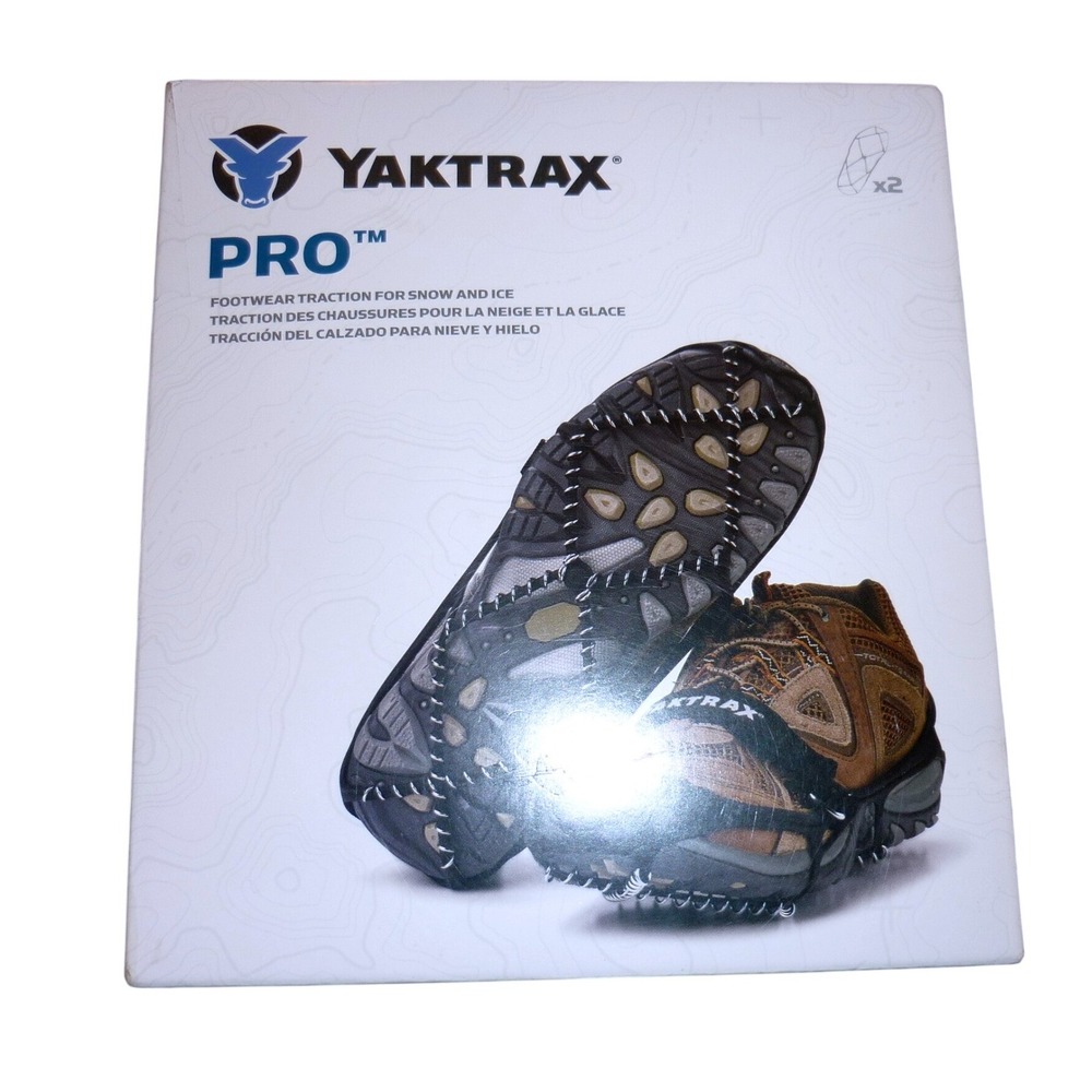 Yaktrax Pro Footwear Traction Ice Cleats for Snow and Ice Black 08613